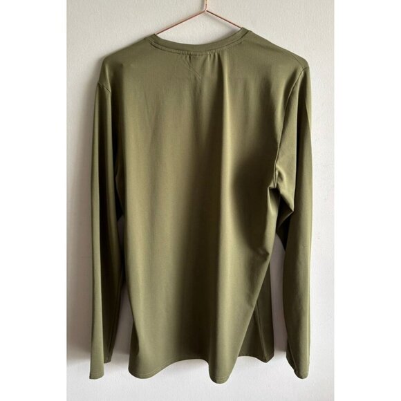 Gymshark Mens Long Sleeve Workout T-Shirt Sweat-Wicking Army Green Sz M/L - Picture 2 of 8